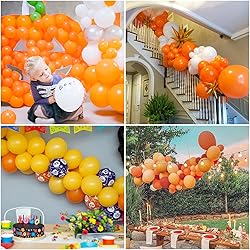 RUBFAC 129pcs Orange Balloons Different Sizes