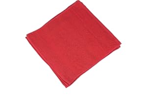 LINTEUM TEXTILE SUPPLY Linteum Textile 12 Piece Face Towel Set 100% Soft Cotton 16 Single Ring Spun Washcloths Absorbent Durable Face Towel - Red (12x12 in,)