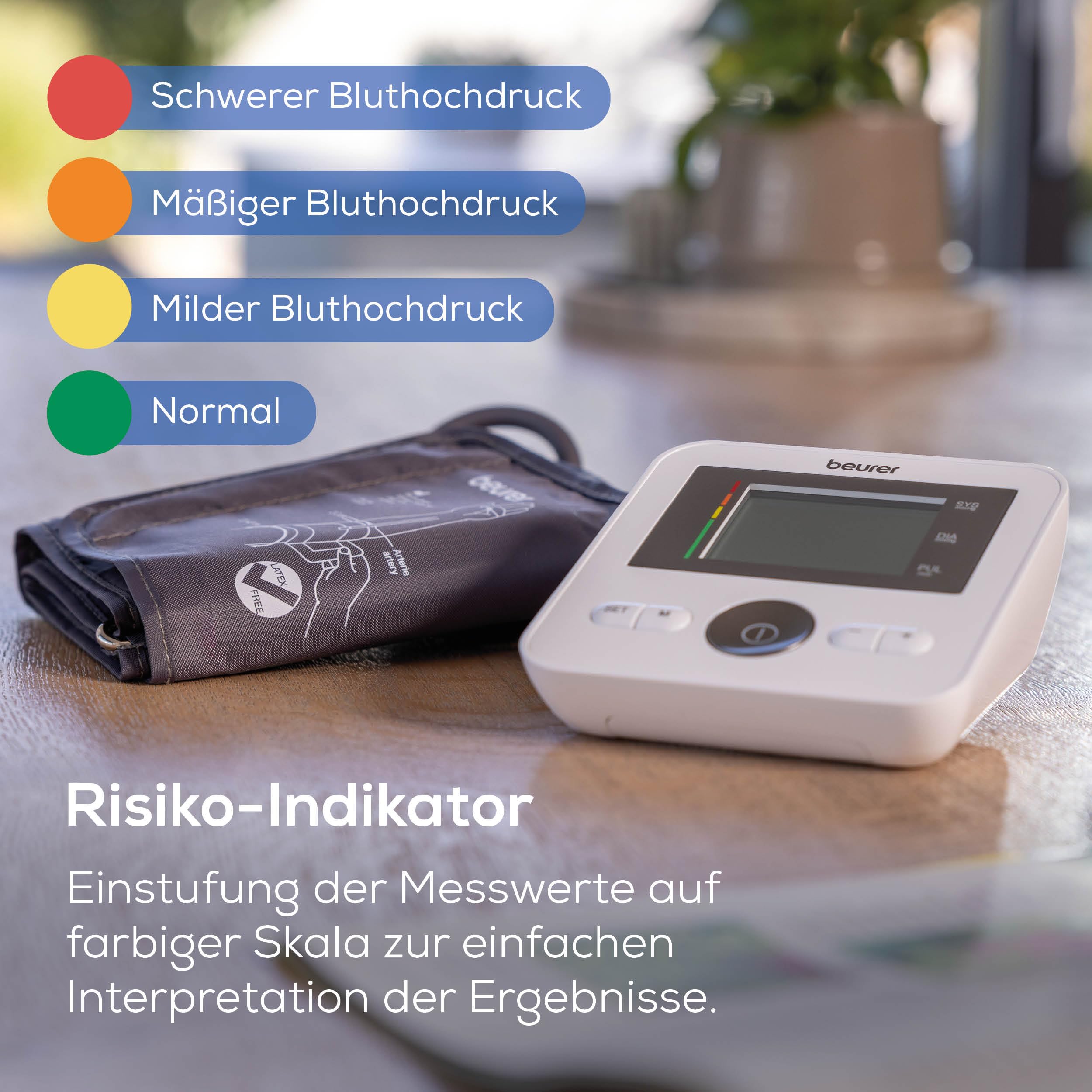 Beurer BM 27 Oberarm-Blutdruckmessgerät mit Manschettensitzkontrolle, klinisch validiert, Manschette für 22-42 cm, Risikoindikator, Arrhythmie-Erkennung, Datenübertragung zu Apple Health und co. 7