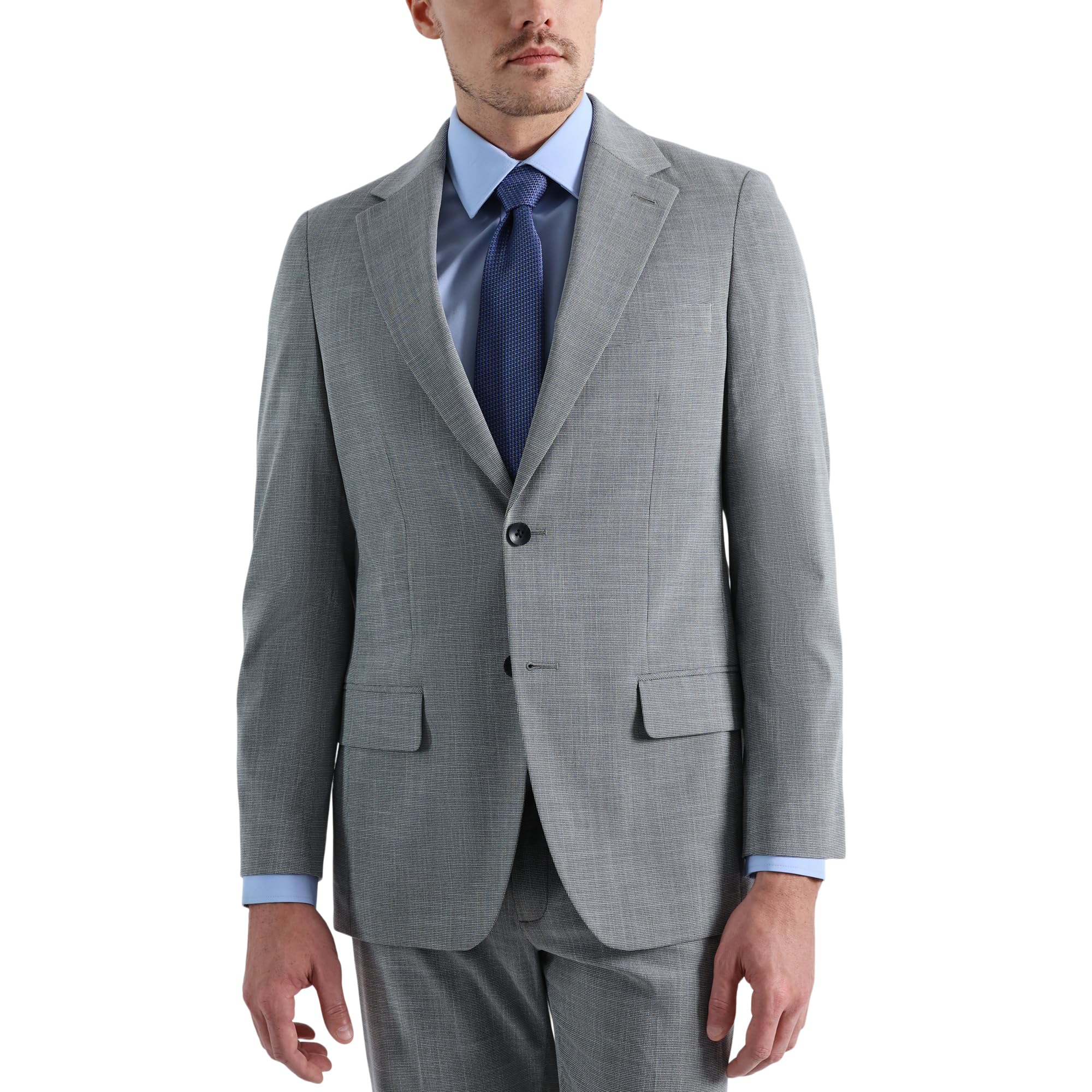Haggar Men’s JMH Premium Stretch Slim Fit Suit Separates – Pants & Jackets Grey Houndstooth 40 Short