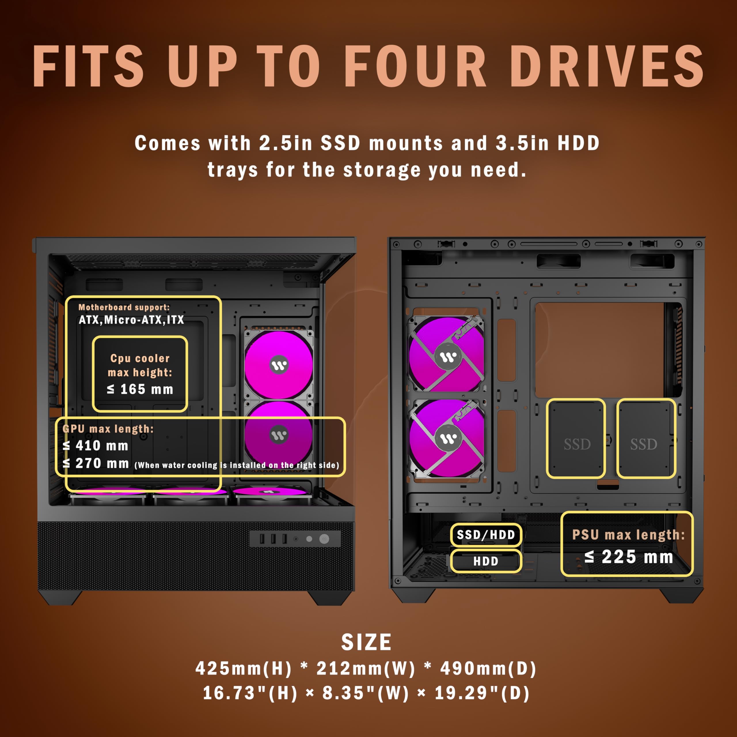 KEDIERS PC CASE H8(Black)