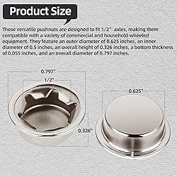 (4-Pack) Calvana Spring Steel Push On Pushnut Caps