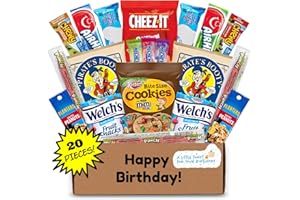 Hangry Kit Birthday Snack Box - (20 CT) Happy Birthday Basket Care Package - Contains Birthday Snacks, Cookies, Chips, Candy. Party Variety Box. (Funny 1)