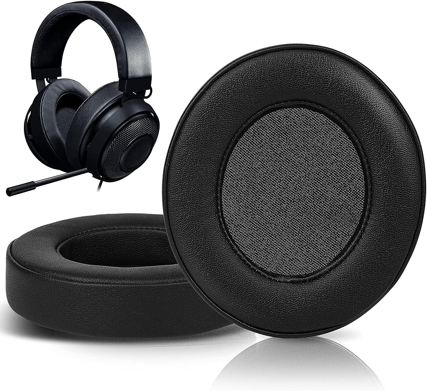 SOULWIT Protein Leather Earpads Cushions for Razer Kraken Pro V2, Kraken 7.1 V2, Kraken Stormtrooper Headphones, Ear Pads Replacement — image 1