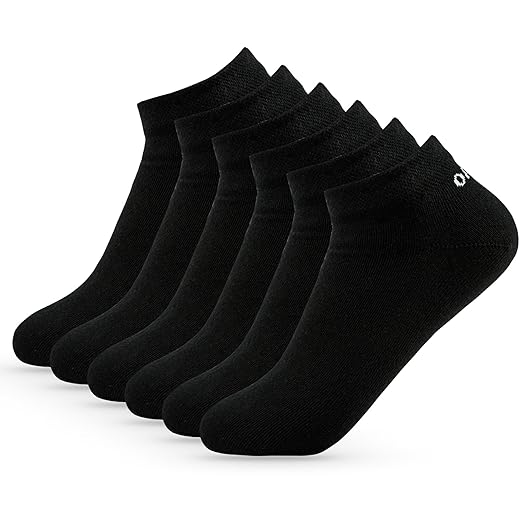 OAKLINE Rebel Sneaker Socken atmungsaktiv für Damen und Herren - schwarz - 6 Paar