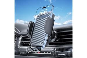 FBB Phone Mount for Car, Air Vent Car Phone Holder with Metal Hook, One-Handed Operation 360° Rotation Cradle Compatible with 4-7 inch iPhone Samsung and Other Smartphones
