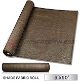 Windscreen4less Brown Sunblock Shade Cloth,95% UV Block Shade Fabric Roll 6ft x 50ft