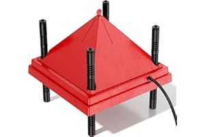 ZenxyHoC Brooder Plate for Chicks, 10" x 10" Chick Brooder Heater with Anti-Roost Cone Red