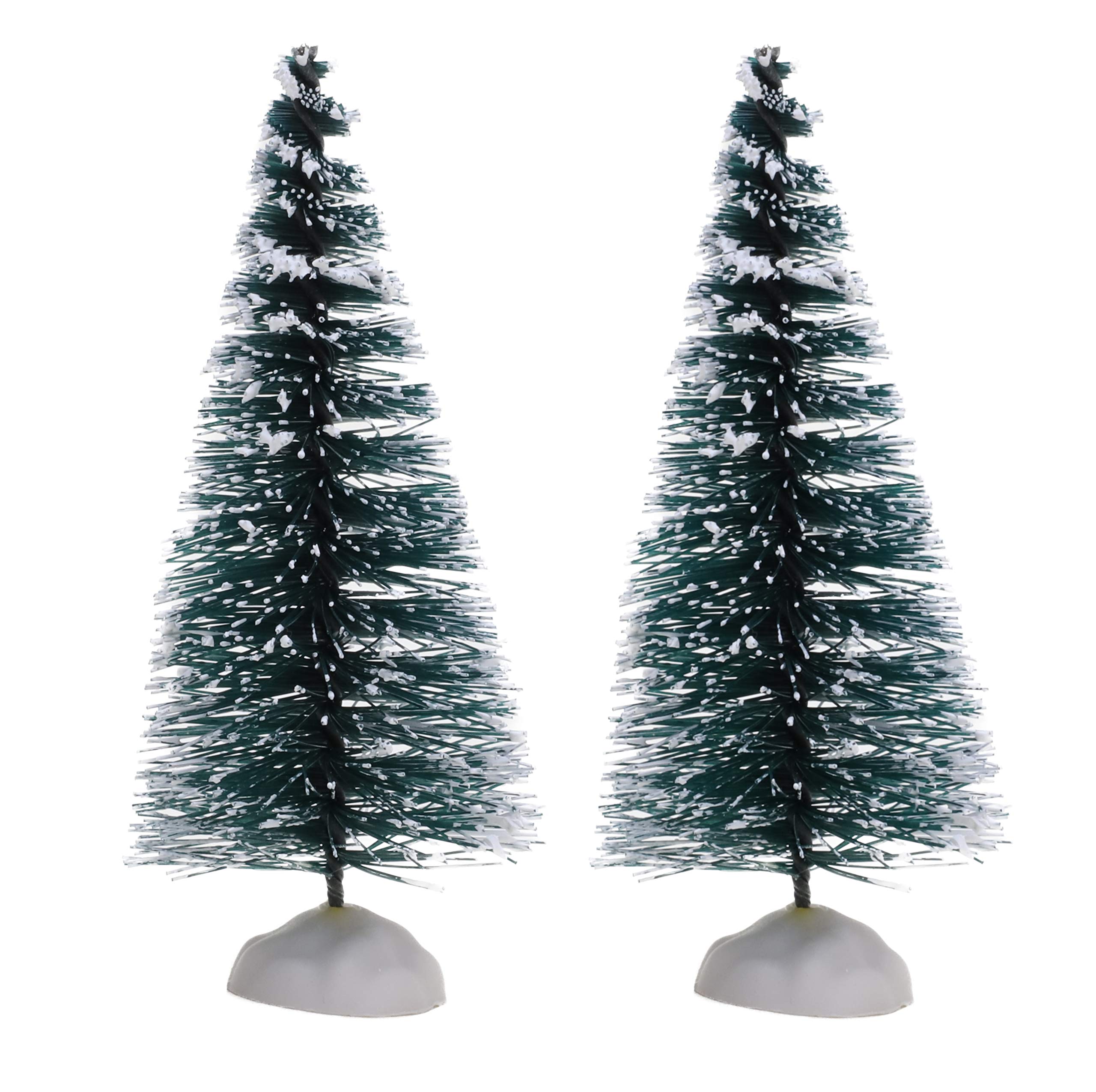 Toyland® Mini Resin Christmas Collectible Ornament - Village Scene Accessories - Xmas Figures (Set of 2 Mini Trees 9cm x 4cm).