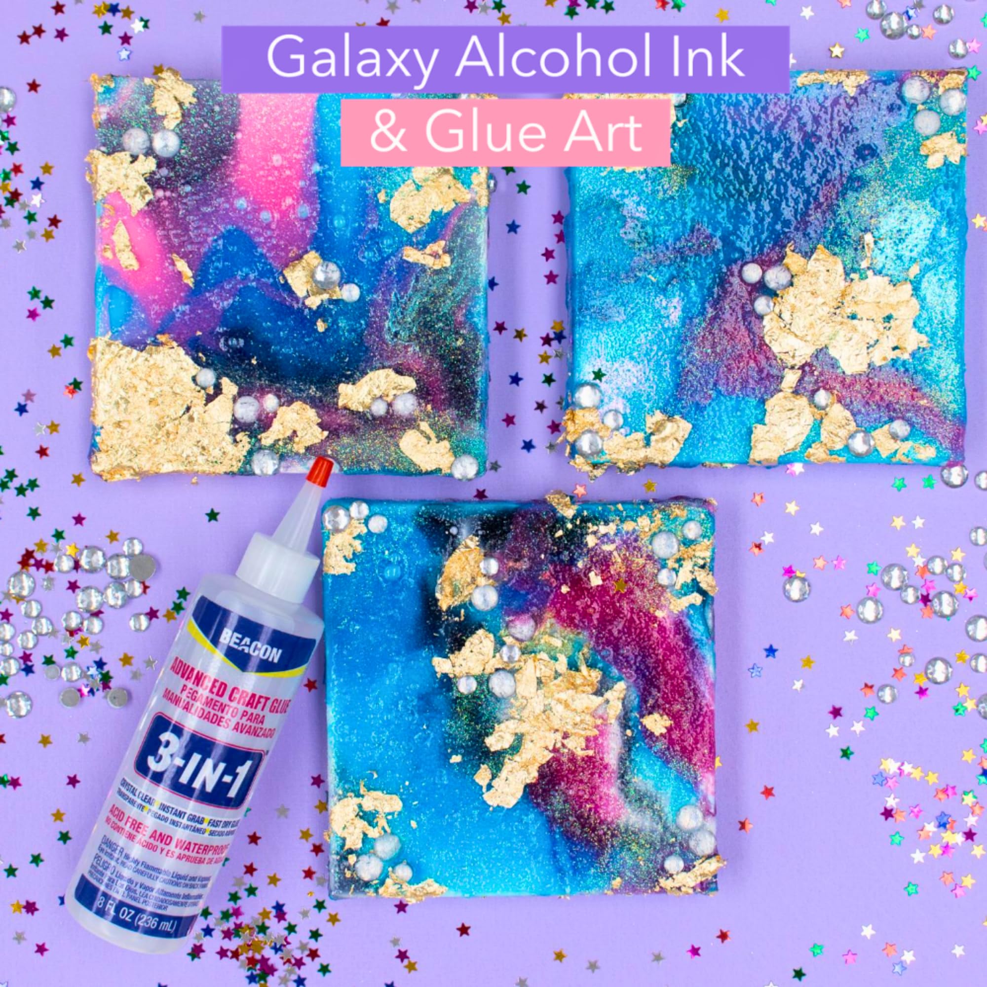 BEACON 3-in-1 Advanced Craft Glue - Fast-Drying, Crystal Clear Adhesive for Wood, Ceramics, Fabrics, and More, 4-Ounce