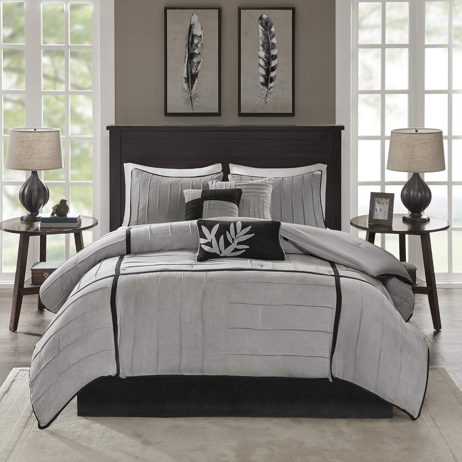 Throw pillows for grey comforter Clearance