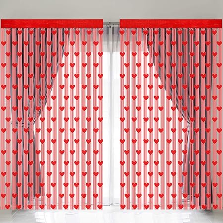 Uratot 4 Pieces Valentine S Day Window Curtains Romantic Red