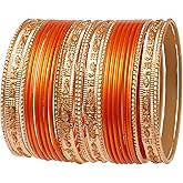 Touchstone "Colorful 2 Dozen Bangle Collection Indian Bollywood Alloy Designer Jewelry Special Large Size Bangle Bracelets Set of 24 in Gold Tone for Women.