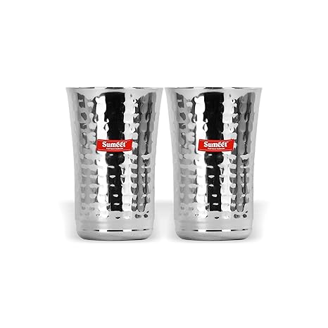 SUMEET Stainless Steel Big Lassi Glass - 2 Pieces, 600 ml