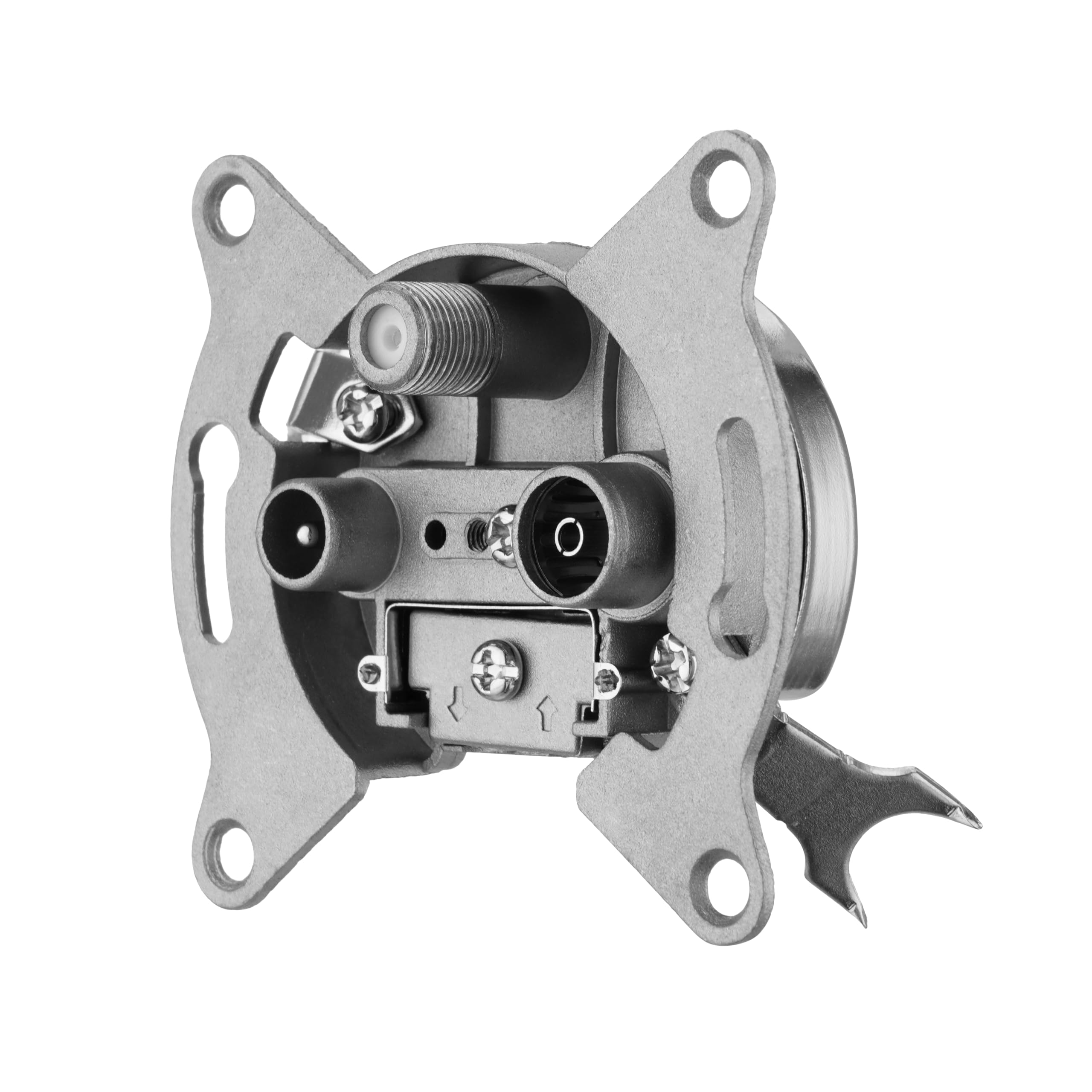 REV Technik SAT Box – Brand Compatible with Busch Jäger, Gira, Jung and Merten, Flush-Mounted, Silver