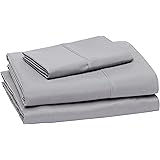 Amazon Basics Lightweight Super Soft Easy Care Microfiber Bed Sheet Set with 14" Deep Pockets - Twin, Dark Gray