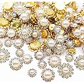100pcs Sew on Pearls Rhinestones Crystal Gems Glass Sun Flower Jewelry with Gold Claw Mixed 8mm 10mm 12mm 14mm Sewing Flower 