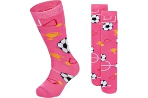 Zando Toddler Soccer Socks Breathable Kids Football Baseball Socks Cotton Toddler Knee High Socks Pattern Printed Socks