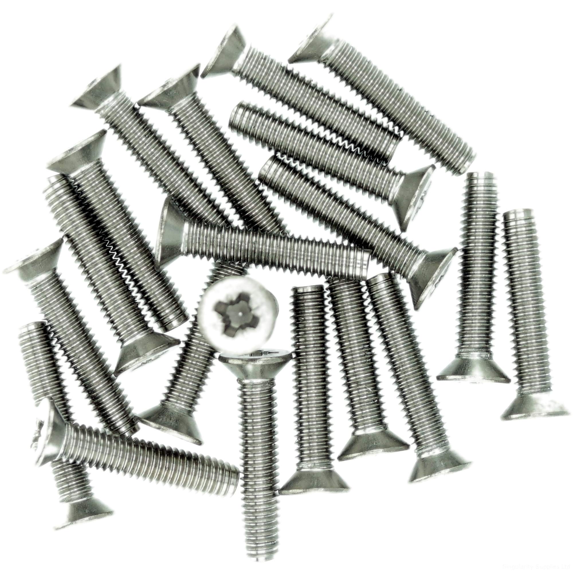 M2.5 (2.5mm x 8mm) Pozi Countersunk Thread Rolling Screw - Stainless Steel (A2) (Pack of 20)