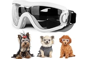 NICERINC PET Small Dog Sunglasses with Adjustable Strap UV Protection, Winproof Puppy Sunglasses, Suitable for Dogs Eyes Protection，Soft Dog Goggles