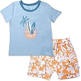 HonestBaby baby-boys 2 Piece Baby Toddler Short Sleeve and Shorts Set for Girls, Boys, Unisex
