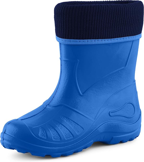 Ladeheid Kinder Mädchen Jungen Federleichte Eva Thermo Gummistiefel Gefüttert KL058 (Blau, 35 EU)