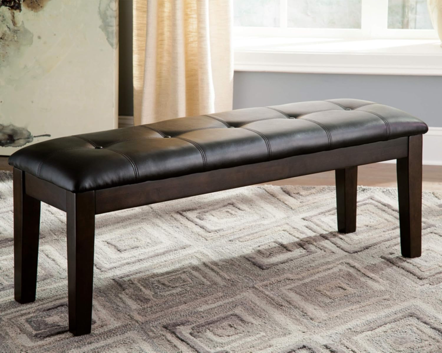 Signature Design by Ashley Haddigan Dining Room Bench, Dark Brown - Table Benches
