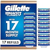 Gillette Mach3 Turbo Mens Razor Blade Refills, 17 Count