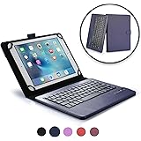 COOPER INFINITE EXECUTIVE Keyboard case for 9'', 10'', 10.1'' inch tablets | 2-in-1 Bluetooth Wireless Keyboard & Leather Folio | Universal, Stand, Vegan Leather, 100HR Battery, 14 Hotkeys (Dark Blue)