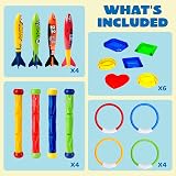 JOYIN 18Pcs Diving Pool Toys Set with Storage Bag for Ages 8-12 view 2