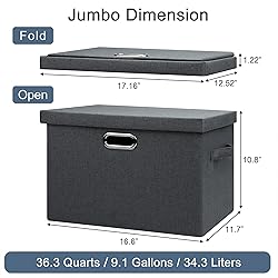 Graciadeco Large 17" 36 Quart Collapsible Stackable