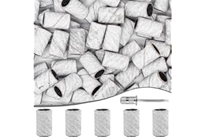 METEOROCK 240 Grit Sanding Bands for Nail Drill 100Pcs, Extra Fine for Natural Nails Polishing and Shaping, Zebra Sanding Bands Set for Manicures Pedicures