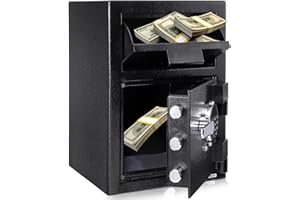 TROPOW 3.5 Cu.Ft Heavy Duty Drop Safe for Business With Digital Keypad, 27" x 15.7"x 13.8", Depository Safe for Money with Drop Slot for Money and Mail, Black