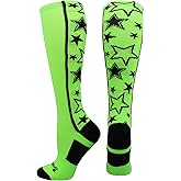 MadSportsStuff Softball Socks with Stars for Girls and Women Over the Calf Tall Socks Youth and Adult Sizes