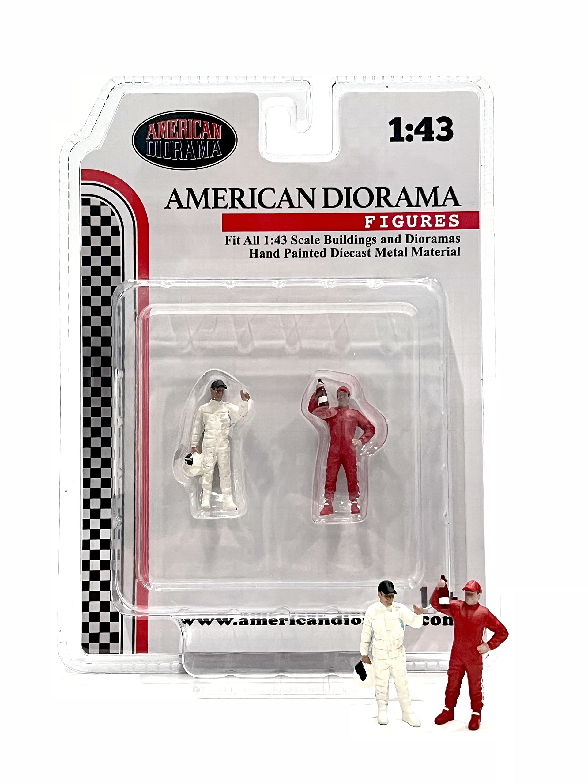 American Diorama - Miniature Car Collectible 76452 White/Red