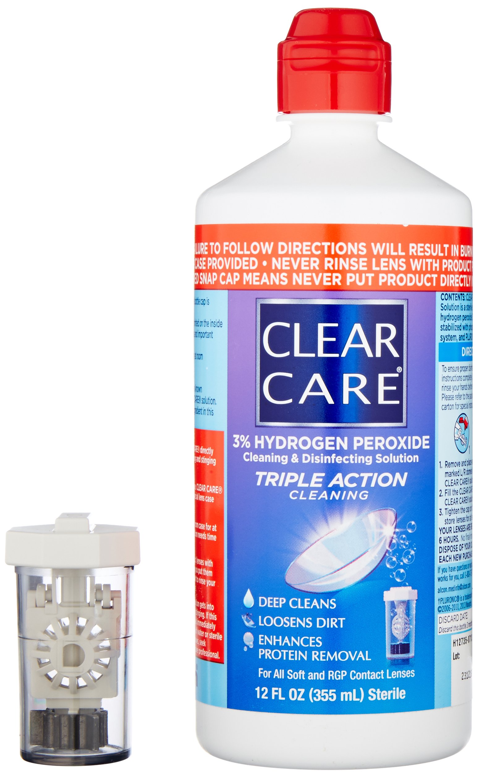 CLEAR CARE Cleaning Disinfection Solution With Lens Case 12 Ounces