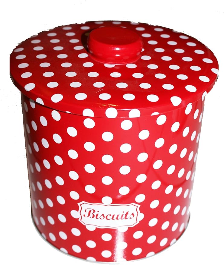 Red Spotty Biscuit Tin Amazon.co.uk Kitchen & Home