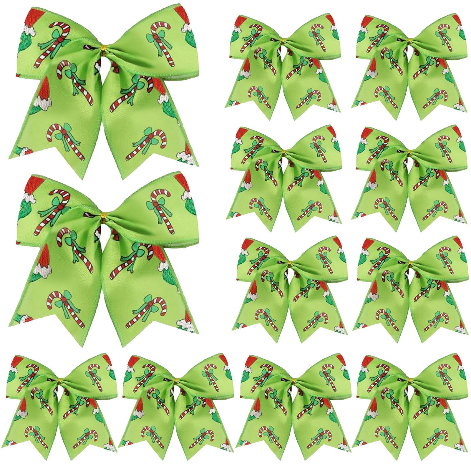 Photo 1 of 12pcs Christmas Bows Ornaments 6 Inch Large Christmas Wreath Bows Red Green Xmas Tree Bow Glitter Dot Bows Ribbons Decoration for Garland Wedding Home Holiday