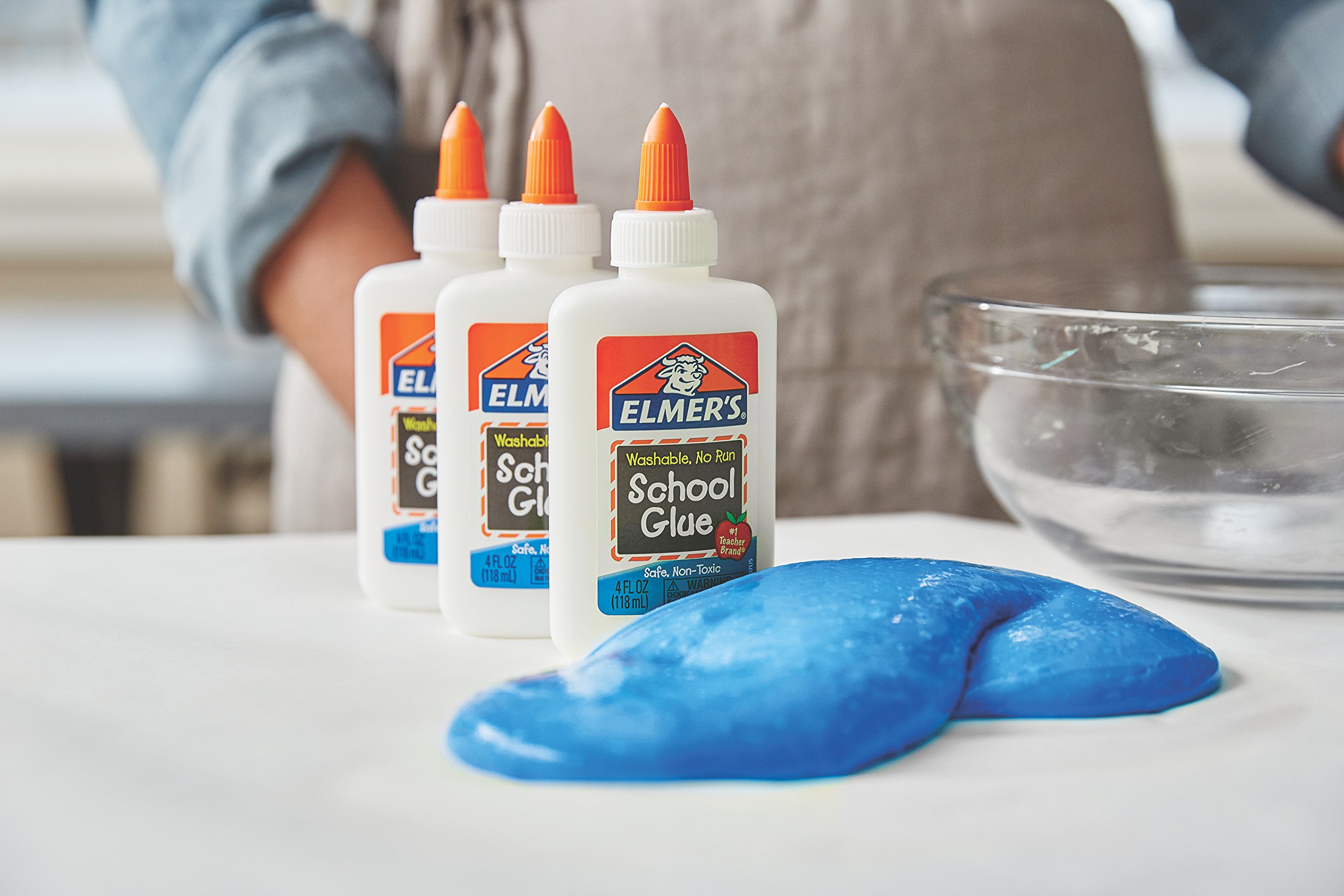 Elmer's Liquid School Glue, White, Washable, 7.625 Ounces, 3 Count Slime Kit