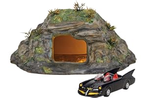 Department 56 DC Comics Village Batman Batcave Entrance and Batmobile Lit Building and Accessory Set, 4.33 Inch, Multicolor
