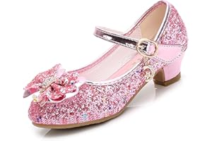 Cadidi Dinos Girls Dress Shoes Wedding Party Heel Mary Jane Princess Flower Shoes (Toddler/Little Kid/Big Kid)