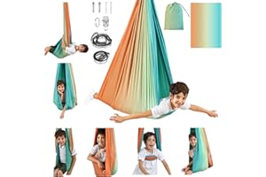 SUCHDECO Sensory Swing, Indoor & Outdoor Sensory Swing for Kids & Adults, Double Layer Therapy Cuddle Swing for Kid with Autism, Holds up to 300lbs