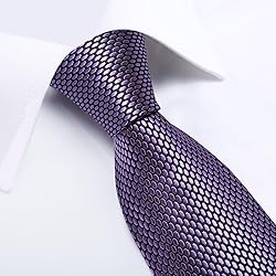 DiBanGu Plaid Tie Men's Silk Tie and Pocket Square
