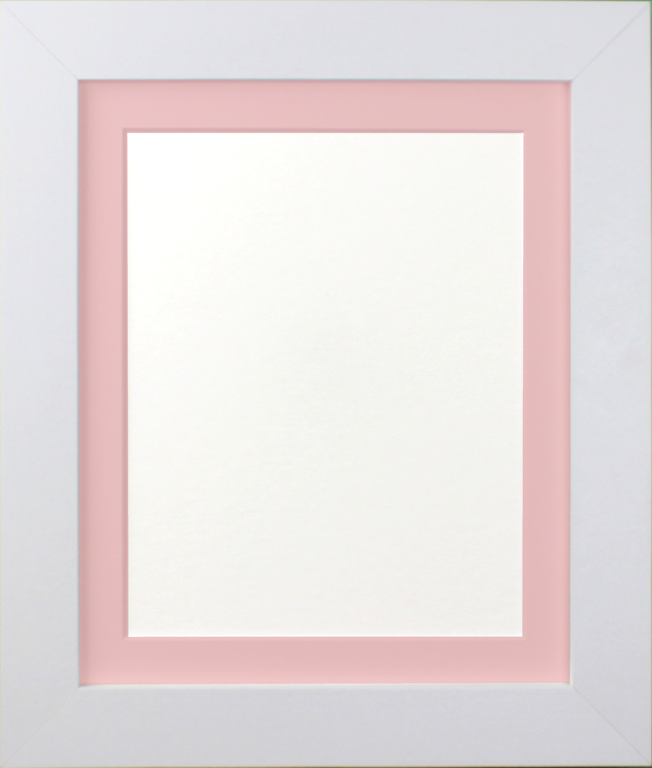 FRAMES BY POST London Picture Photo Frame, White with Pink Mount, 40 x 30 cm Image Size 12 x 10 Inches — image 1