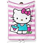 Jay Franco Plush Throw Blanket – Soft & Cozy Fleece Throw for Bedroom & Couch Décor, Official Licensed Product, Pink - Hello Kitty, 46x60 - Throw Blanket