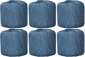 6 Ball Pack Threadart 100% Pure Cotton Crochet Thread - Size 10 - Color 28 - SLATE BLUE - Size 10 and 3 - Singles and Bulk Packs Available