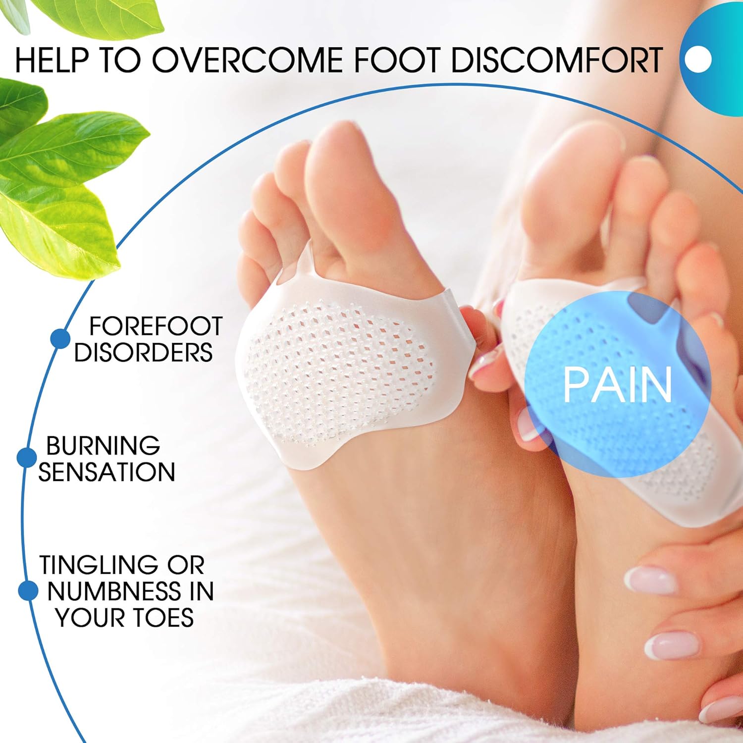 Ball of Foot Cushions (2PAIRS) - Metatarsal Pads Forefoot Pad - Metatarsal Cushion Morton’s Neuroma - Metatarsal Foot Pads - Gel Foot Cushion – Morton’s Neuroma Callus Metatarsal - Soft Gel Inserts: Health & Personal Care