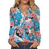 LOMON Button Down Shirt Women Fall Lantern Long Sleeve Blouses Casual Shirts