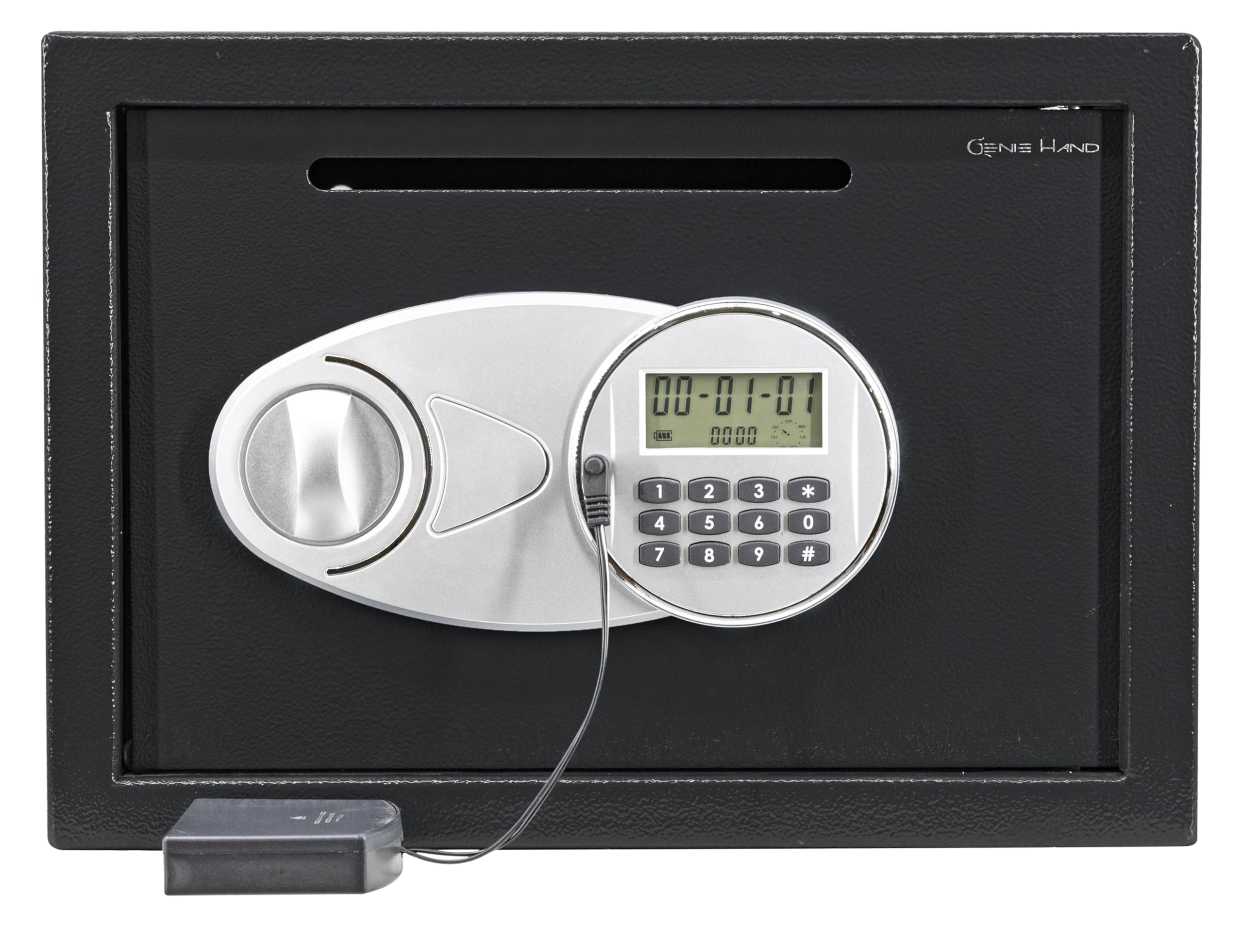 Genie Hand – Depository Electronic Safe Box – B-Class Lock – Anti Bounce Technology – External Emergency Power Supply (Medium)