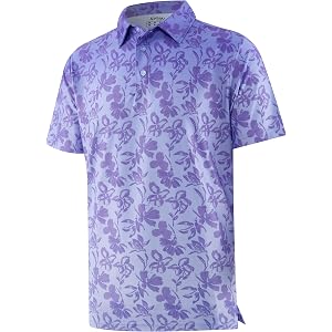 APTRO Mens Hawaiian Polo Shirts Short Sleeve Quick Dry Golf | Tropical floral print, moisture wicking & 4-way stretch fabric,